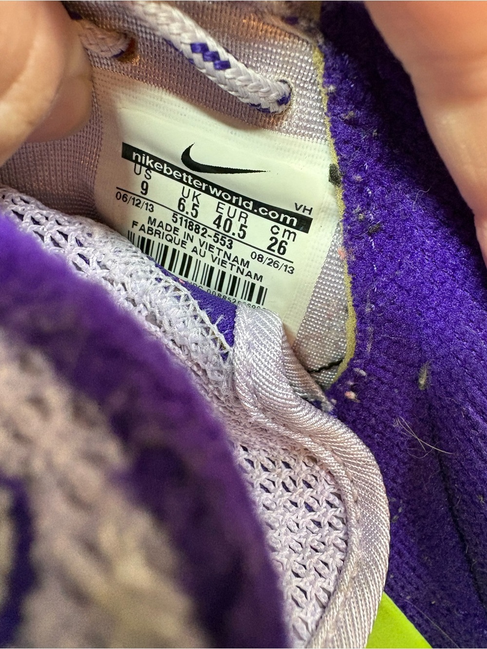 Nike Roshe Run Violet Frost Pure Platinum - Picture 8 of 12